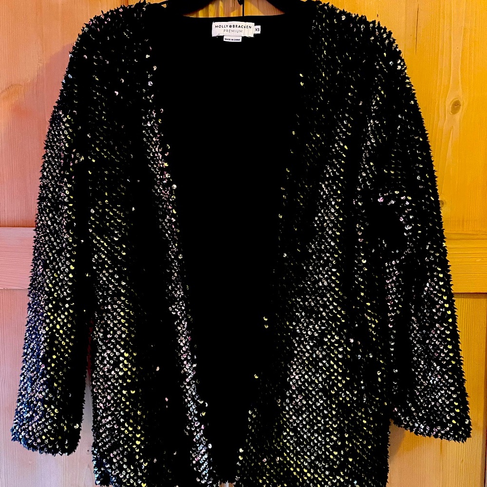 Sequin sweater cardigan/jacket, size xs
